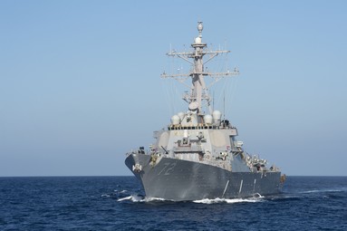 ussmahan_small Navy destroyer fires warning shots at Iranian vessels in Strait of Hormuz Defense  