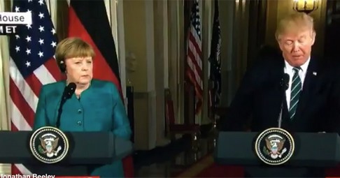 MerkelTrump_small Merkel grimaces after Trump says ‘radical Islamic terrorism’ and wiretapping claims Terrorism  