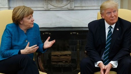 merkelbilled_small Trump handed Merkel $374B NATO bill during talks Trump  