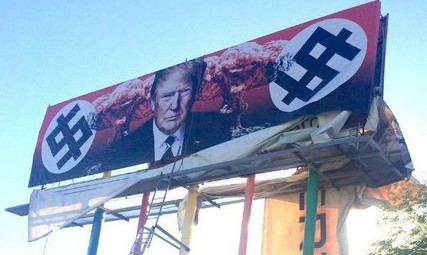 trumpbillboard_small Trump Flanked by Nazi Symbols, Nuclear Mushroom Clouds on Phoenix Billboard News  